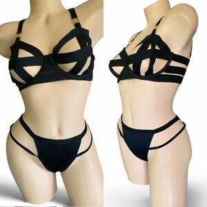 Victoria secret strappy harness luxe Bra set NEW WITH TAGS